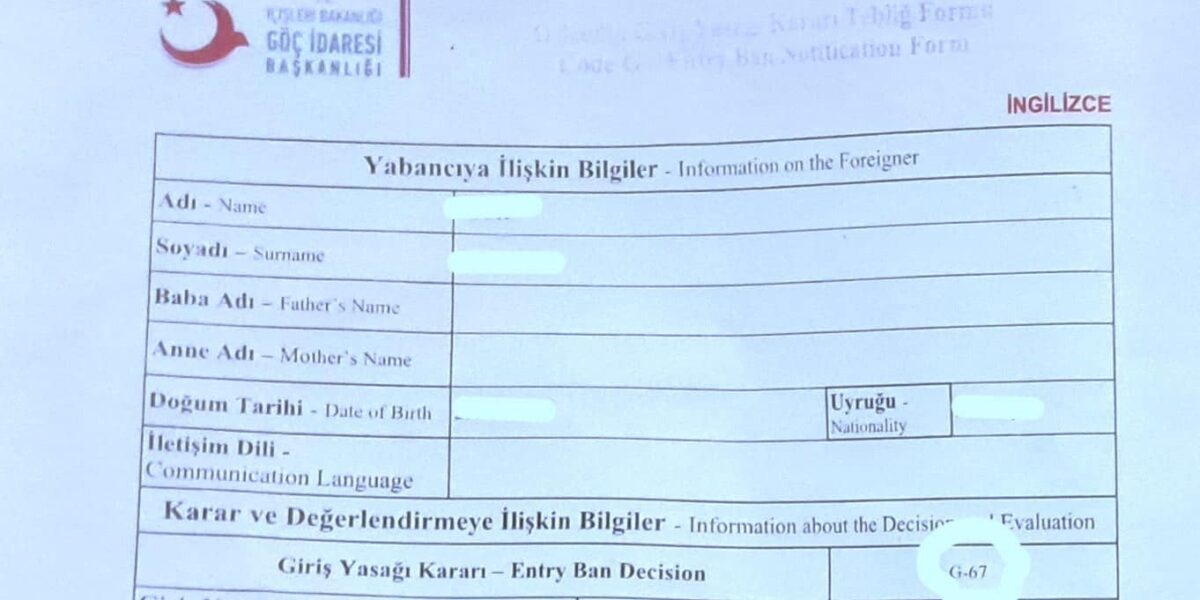 Turkey entry ban rules